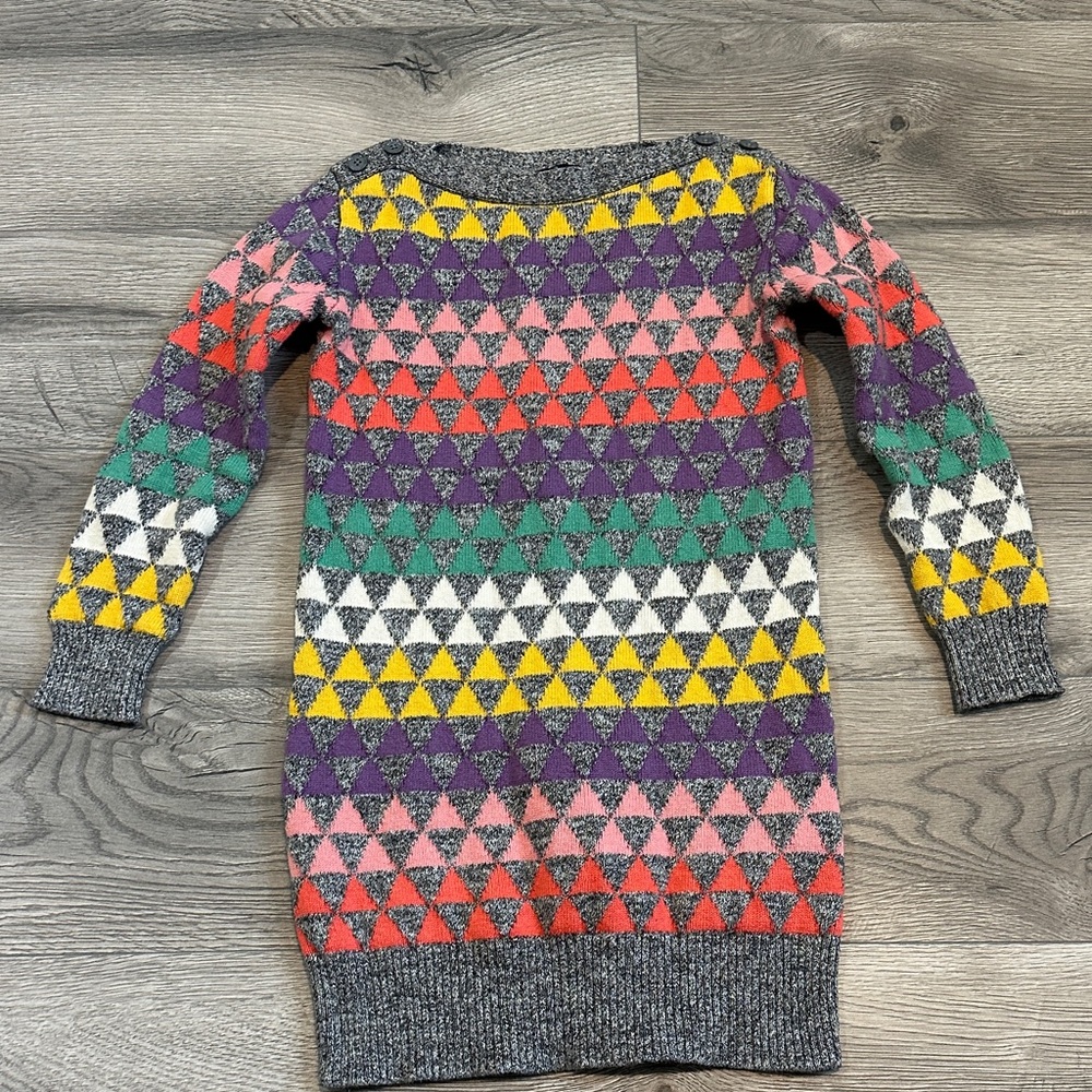 Colorful Geometric Sweater Dress